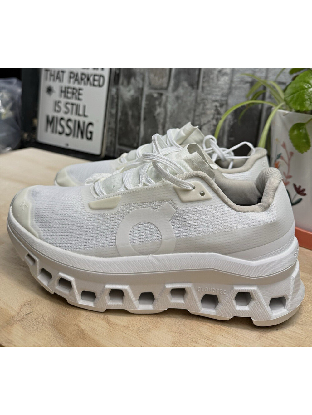 On Women’s White Low Top Lace-Up Logo Mesh Sneakers Rubber Outsole 3WF10671200